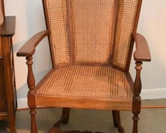 Vintage Chair with Cane Back & Seat