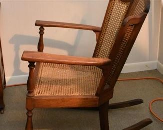 Vintage Rocking Chair / Rocker with Cane Back & Seat