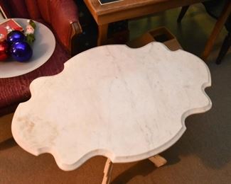 Marble Top Table (White Painted Base)