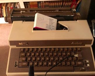 Royal electric typewriter (runs as quietly as a hovering helicopter)