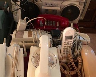old telephones rotary and push-button