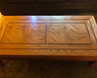 wood parquet coffee table