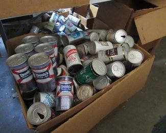 hundreds of collectible beer cans