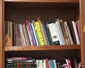 Oak Bookcase, Assorted Books