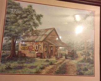 Print of Old Garage/Gas Station
