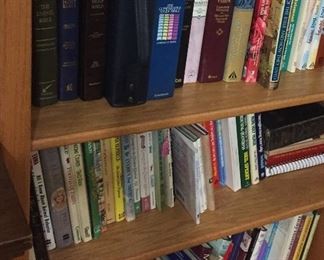 Oak Bookcase, Assorted Books