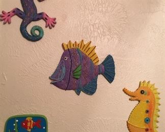 Diamond December Assorted Fish, Gecko, Seahorse Wall Plaques