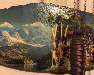 German Hand Painted Scene on Wood 