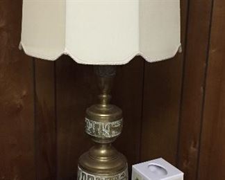 Unique Brass Lamps, Hand Carved Candle Germany, End Lamp Tables, Kleenex Box