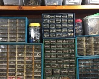 Assorted Tools Large & Small, Nuts, Bolts, Screws, Cotainers