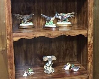 Lighted Entertainment Center Three Sections, Collectible Porcelain Figurines