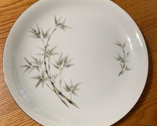 Fine Seyei China Nagoya Japan Service for Twelve Bamboo Pattern, Oak Dining Table Seats Up to Eight, Two Large Leaves, Eight Chairs