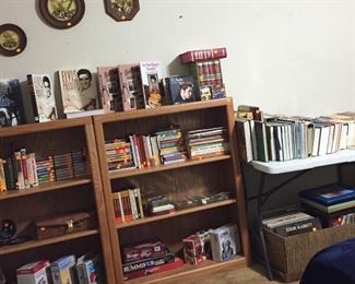 Oak Bookcases, Books, Elvis Collection, Wall Décor