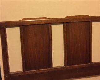 Mid Century Modern Danish Headboard that can Accommodate both Full Size & Queen Size Mattresses, Full Size Mattress