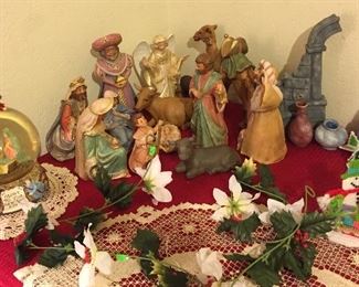 Assorted Holiday Décor, Nativity Set, Holy Family Musical Snow Globe