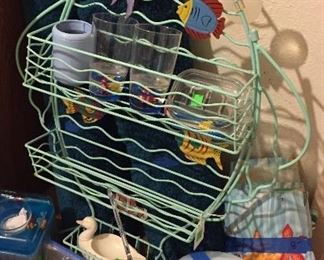 Assorted Bathroom Items Fish Themed