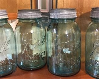 Vintage Ball Jars with Zinc Lids
