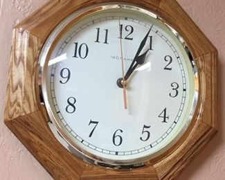 Ingram Wall Clock Oak Finish