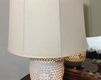 Asian Style Porcelain Lamps Dual Lighting Japan