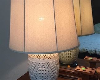 Asian Style Porcelain Lamps Dual Lighting Japan