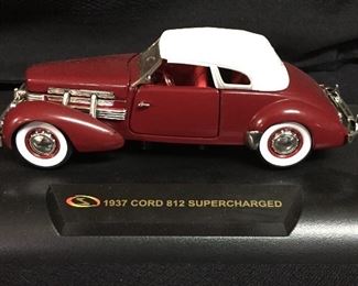 Collectible Cars Dye Cast 1937 Cord 812 Supercharged