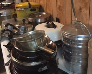 Assorted Household Items, Pots & Pans, Lunch Pack Vintage, Presto Pressure Cooker for Canning