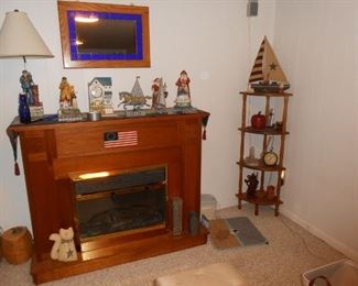 Freestanding fireplace basement
