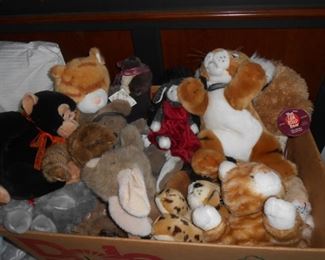 Many stuffed animals from the Zoo
