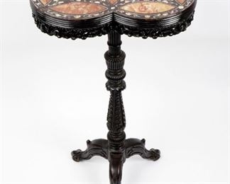 Early Chinese Hardwood and Marble Table c 1840