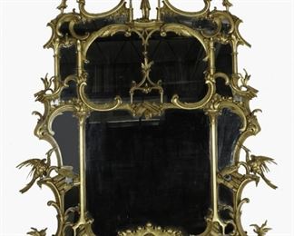 J. Paul Getty Estate 19th Century Chinese Chippendale Gilt Mirror 