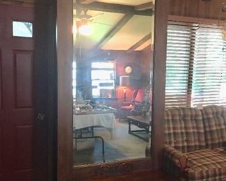 Incredible antique mirror with drawers at base 