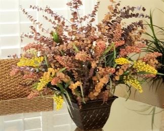 Colorful silk flower table arrangement