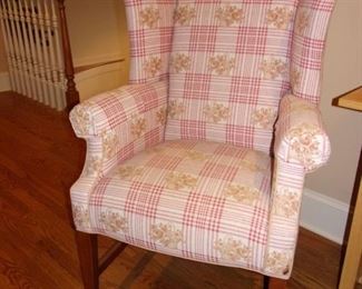 Pair of matching accent wing back chairs....chair two of two has a couple of small stains needed to be worked out:)
