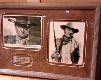 John Wayne signed, framed photographs, with COA.