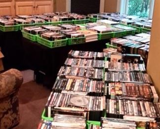 100's to 1000's of dvd's