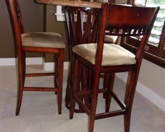 Stylish Pub height bar top table with 3 chairs