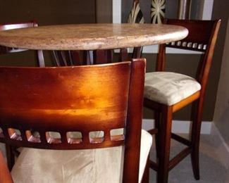 Stylish Pub height bar top table with 3 chairs