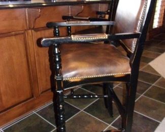 Leather Spectator chairs x 3  with nailhead trim perfect for any bar/family room/game room!