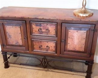 Rustic look wood cabinet/buffet.