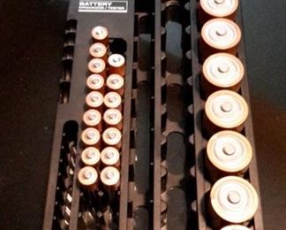 Battery holder with batteries