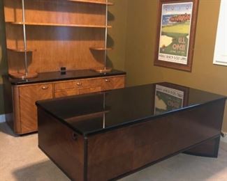 Stunning Drexel Heritage Walt Disney Signature Collection Executive Desk with Beautiful Black Granite top and custom wood design....Matching Credenza with Hutch/bookshelf! One of a kind! Asking $1,000 obo....call Jennie 816-726-2696 Mover available for $300
