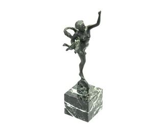 12. Early 20th Century Bronze Figure Mounted on a Marble Plinth