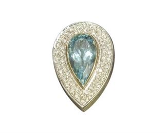 36. Aquamarine And Diamond Pendant
