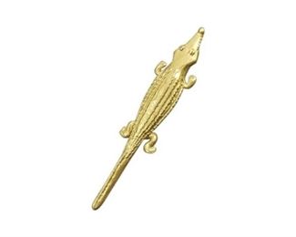 42. Gold Metal Figure of a Crockodile