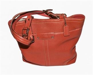 44. Red Leather Womans COACH PurseHandbag