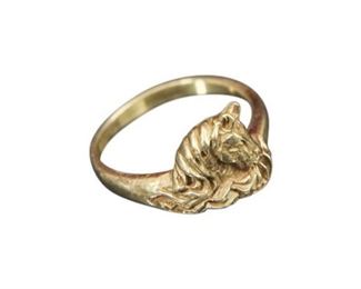 50. 14 Karat Ring with Horse Motif
