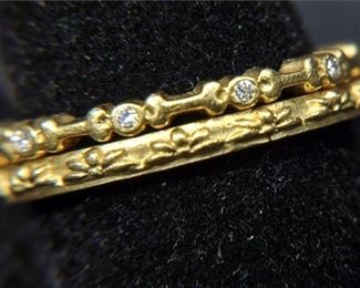 51. Two 18 K Hildago Stackable Rings