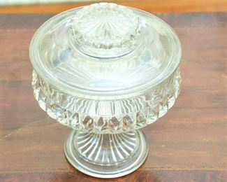 62. Vintage Cut Glass Candy Dish wLid