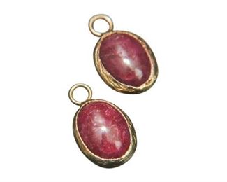 65. Pair of Cabochon Ruby Pendants