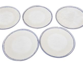 73. Set 5 Japanese Ceramic Fish Plates